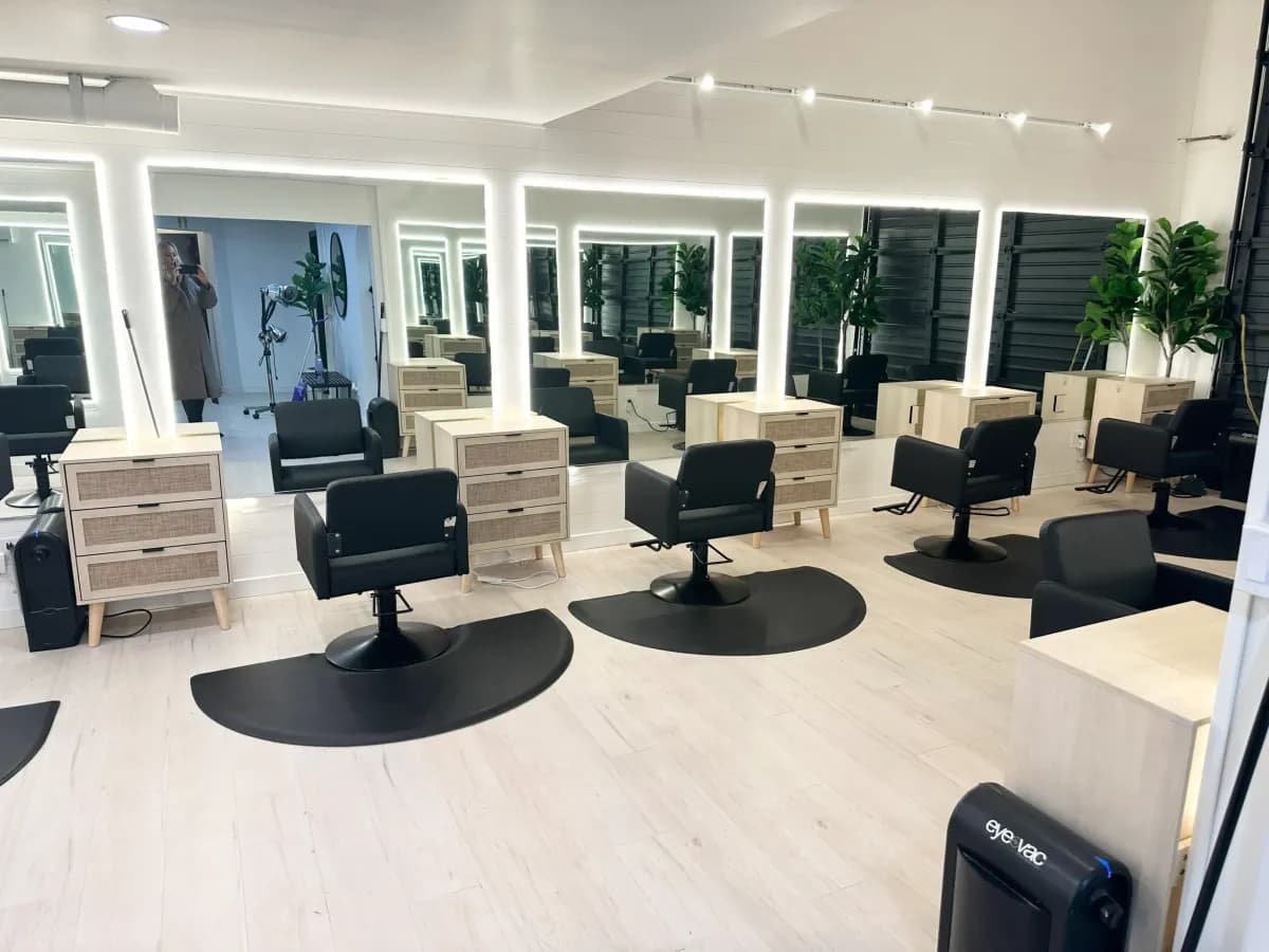 Salon space and seating area